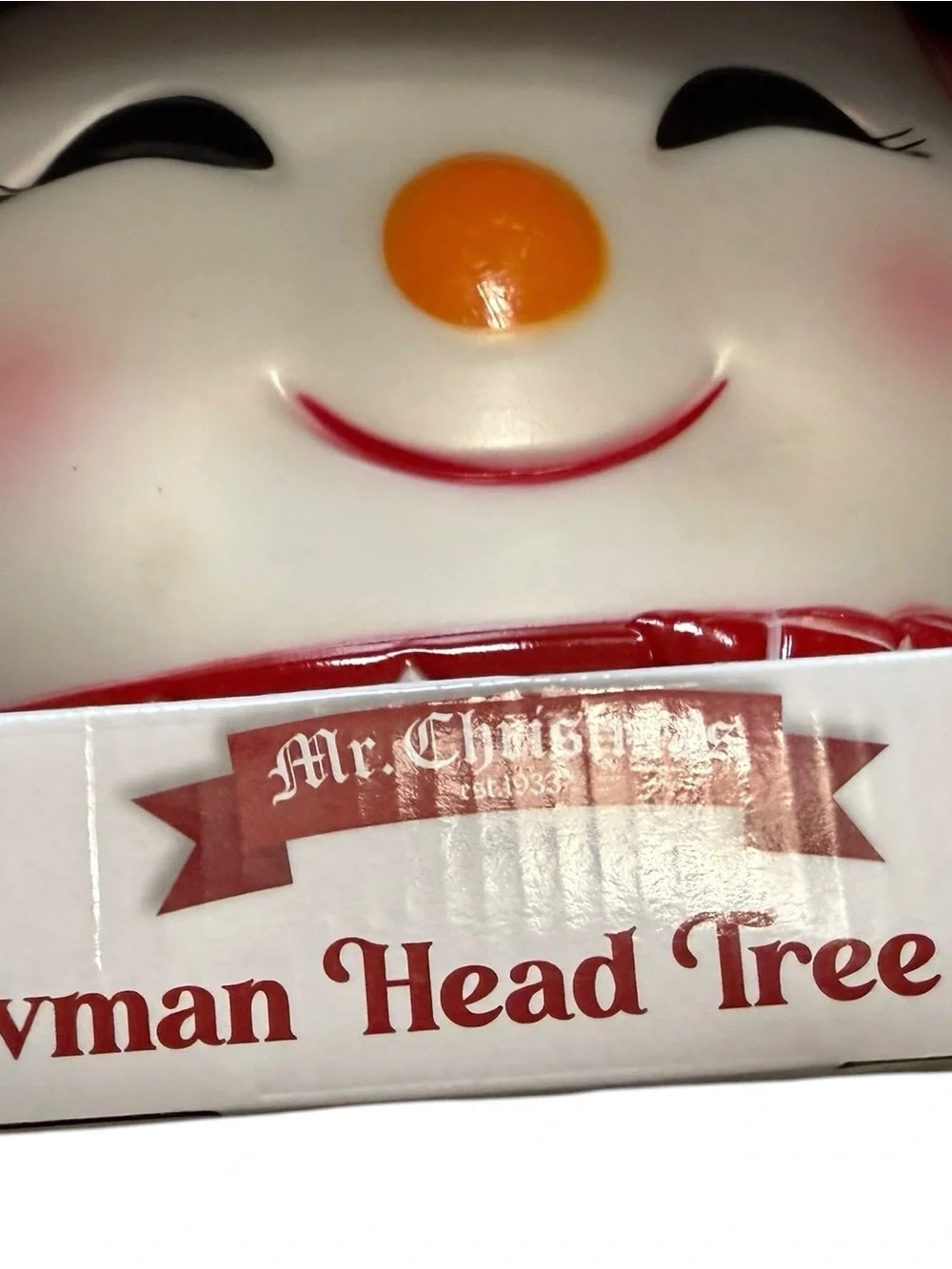 NIB Mr. Christmas Lighted Snowman Head Tree Topper